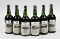 VINTAGE CARS PORT: A box set of six Thomas Hardy 'Classic Vintage Cars' vintage 1976 port wine, as bottled in Mclaren Vale SA. Each bottle with car imagery to label.&nbsp; - 2