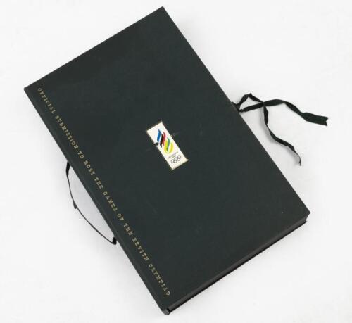 OLYMPICS: A interesting 1996 Melbourne Olympic Games Bid set of three books relating to the official proposal to host the games. Three book set within slip case, Gold (The City), Silver (The Sports) & Bronze (The Medias).