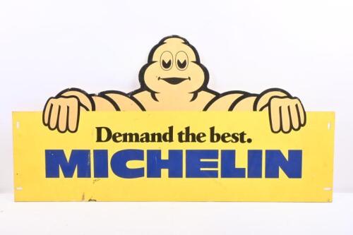 MICHELIN: A 1970s thick plastic 'Demand the best, Michelin' advertising sign, 46cm high, 88cm wide