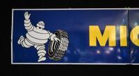 MICHELIN: A large original 1977 two piece Michelin Tyres enamel sign, 294cm wide overall - 2