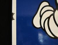 MICHELIN: A large original 1977 two piece Michelin Tyres enamel sign, 294cm wide overall - 5