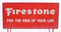 FIRESTONE: A c1970s original Firestone tyre rack, complete with stand, approx 38cm wide, 27cm high, 24cm deep. - 3