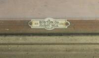 DISPLAY CASE: An antique brass and glass display case, makers plaque on base reads 'Boston Co. Fitzroy', 118cm wide, 54cm deep, 84cm high. - 2
