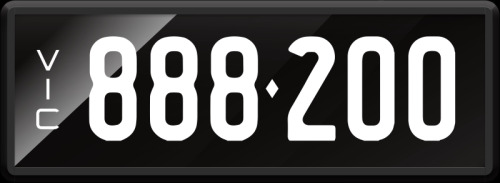 VIC Numerical Number Plate ‘888.200’ finished in Prestige style with one standard and one slim line plate included. Sold with rights to display.