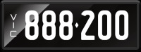 VIC Numerical Number Plate &lsquo;888.200&rsquo; finished in Prestige style with one standard and one slim line plate included. Sold with rights to display.
