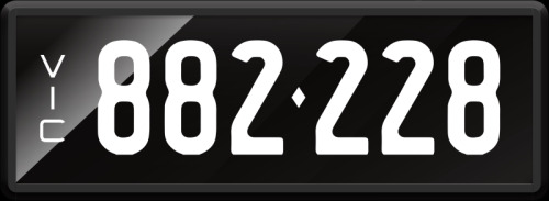 VIC Numerical Number Plate ‘882.228’ finished in Prestige style with one standard and one slim line plate included. Sold with rights to display.