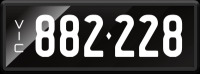 VIC Numerical Number Plate &lsquo;882.228&rsquo; finished in Prestige style with one standard and one slim line plate included. Sold with rights to display.