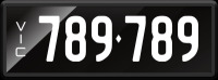 VIC Numerical Number Plate &lsquo;789.789&rsquo; finished in Prestige style with one standard and one slim line plate included. Sold with rights to display.