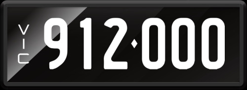 VIC Numerical Number Plate ‘912.000’ finished in Prestige style with one standard and one slim line plate included. Sold with rights to display.