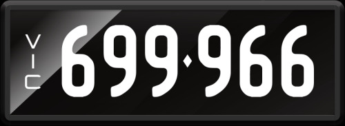 VIC Numerical Number Plate ‘699.966’ finished in Prestige style with one standard and one slim line plate included. Sold with rights to display.