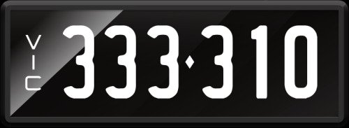 VIC Numerical Number Plate ‘333.310’ finished in Prestige style with one standard and one slim line plate included. Sold with rights to display.