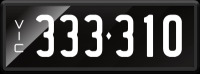 VIC Numerical Number Plate &lsquo;333.310&rsquo; finished in Prestige style with one standard and one slim line plate included. Sold with rights to display.