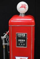 MOBIL: A restored industrial sized Gilbarco&nbsp;petrol pump in 'Mobilgas' livery, with 'Pegasus' globe affixed to top, 142cm high - 2