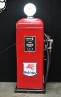 MOBIL: A restored industrial sized Gilbarco&nbsp;petrol pump in 'Mobilgas' livery, with 'Pegasus' globe affixed to top, 142cm high - 19