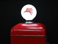 MOBIL: A restored industrial sized Gilbarco&nbsp;petrol pump in 'Mobilgas' livery, with 'Pegasus' globe affixed to top, 142cm high - 20