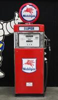 MOBIL: A restored c1960s-1970s Wayne model 605MH petrol bowser in 'Mobilgas' livery, with 'Pegasus' globe affixed to top.
