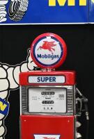 MOBIL: A restored c1960s-1970s Wayne model 605MH petrol bowser in 'Mobilgas' livery, with 'Pegasus' globe affixed to top. - 3