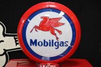 MOBIL: A restored c1960s-1970s Wayne model 605MH petrol bowser in 'Mobilgas' livery, with 'Pegasus' globe affixed to top. - 19