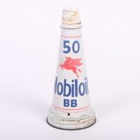 MOBIL: An original Mobiloil '50 BB' grade tin top oil pourer with dust cap.