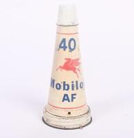 MOBIL: An original Mobiloil '40&nbsp;AF' grade tin top oil pourer with dust cap