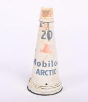 MOBIL: Two original Mobiloil '20 Arctic' grade tin top oil pourers, each with dust cap - 2
