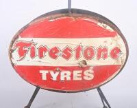 TYRE RACK: A c1970s tyre&nbsp;rack holder with Hardie Safetibond advertising to one side and later Firestone decal applied to other.&nbsp; - 4