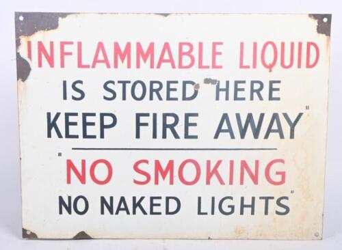 SIGN: An enamel safety warning sign 61cm wide, 46cm high.