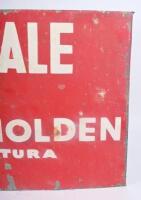 SIGN: A single sided metal sign 'For Sale - Apply - W.M. Holden Tatura Phone 248'&nbsp; - 4