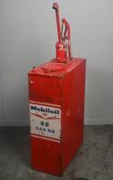 MOBIL OIL: A original Australian Mobil Oil highboy oil pump in Mobiloil 'BB SAE 50' livery, approx 130cm tall.