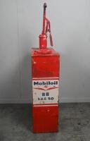 MOBIL OIL: A original Australian Mobil Oil highboy oil pump in Mobiloil 'BB SAE 50' livery, approx 130cm tall. - 2