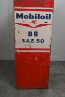 MOBIL OIL: A original Australian Mobil Oil highboy oil pump in Mobiloil 'BB SAE 50' livery, approx 130cm tall. - 3