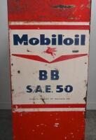 MOBIL OIL: A original Australian Mobil Oil highboy oil pump in Mobiloil 'BB SAE 50' livery, approx 130cm tall. - 4