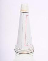 MOBIL: A original one litre glass oil bottle with Mobil '50 BB' grade tin top pourer with dust cap - 3