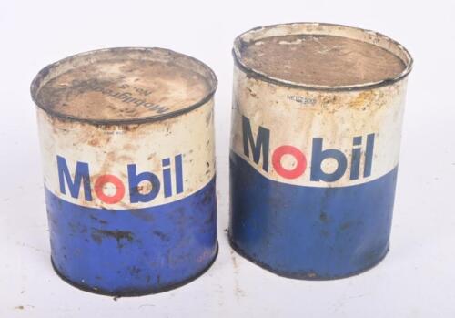 MOBIL: Two five pound/2.5kg Mobil oil grease tins