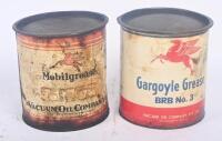 MOBIL: Two five pound Mobil Vacuum Oil Company grease tins