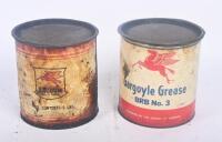 MOBIL: Two five pound Mobil Vacuum Oil Company grease tins - 2