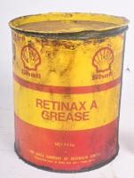 SHELL: Two Shell tins, one 4 fl oz 'Household Oil' tin and one 2.5kg 'Retinax A' Grease&nbsp;tin. - 2