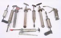 GREASE GUNS: A selection of nine hand held grease guns and oil pumps&nbsp;some with markings/branding including W.H.Sydney,Teclamit, Alemite Stewart Warner and others.&nbsp;&nbsp; - 4
