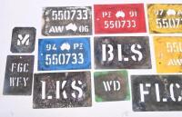 STENCILS: A collection of approx 20 agricultural stencils, some tin and some plastic. Largest approx 25cm wide. - 2
