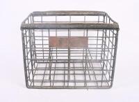 TOOTH: A galvinised&nbsp;wire 12 bottle crate with 'Tooth & Co' plaque to side.