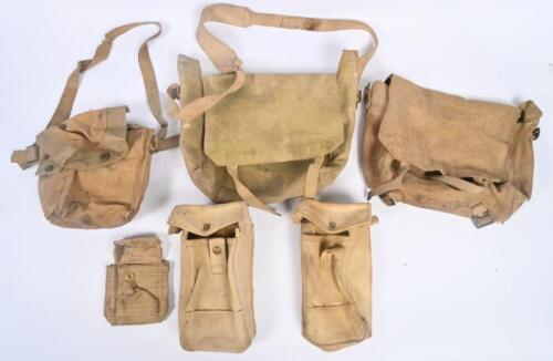 HESSIAN BAGS: A collection of six Hessian bags including three larger shoulder styled bags and three smaller