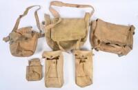 HESSIAN BAGS: A collection of six Hessian bags including three larger shoulder styled bags and three smaller