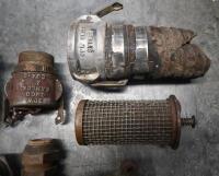 PUMP PARTS: A tub full of various pump/tap parts including Gilbarco highboy oil pump top, and others&nbsp; - 3
