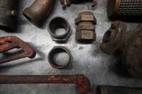 PUMP PARTS: A tub full of various pump/tap parts including Gilbarco highboy oil pump top, and others&nbsp; - 4