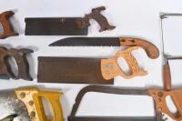SAWS: A collection of vintage hand saws approx 15. - 4