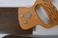 SAWS: A collection of vintage hand saws approx 15. - 5