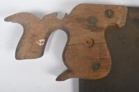 SAWS: A collection of eight vintage hand saws, some marked with branding including Disston. - 5