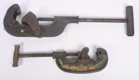 PIPE CUTTERS: Two vintage pipe cutters including Saunders Type Cutter No.3 and one other.