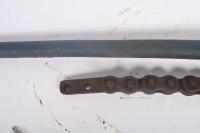 PIPE WRENCHES: Two vintage pipe Wrenches for large pipes, including Record No.233 for 3/4 to 4" pipe with chain, along with blue Vulcan No.12 Wrench also with chain. - 6