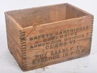 AMMO BOX: Two vintage timber ammunition boxes, approx. 37cm wide. - 8